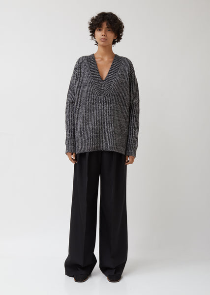 【送料&関税込】CourrA¨ges Black Cotton Blend Sweater INTERLACED-JACQUARD-OVERDYED-