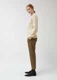 Roundneck Long Sleeve Cable Knit Merino Wool Sweater