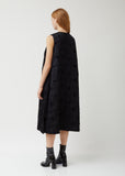 Flower Pattern Cut Float Jacquard x Nylon Tulle Dress