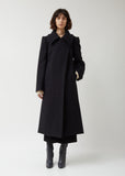 Soft Wool & Mohair Melton Fitted Coat