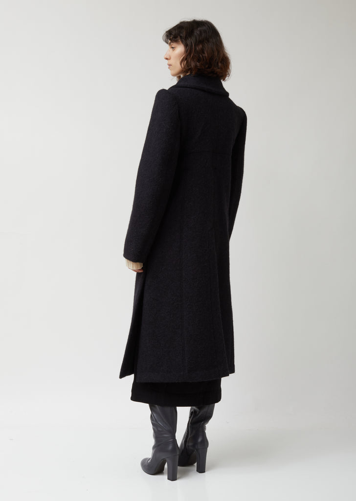 Soft Wool & Mohair Melton Fitted Coat