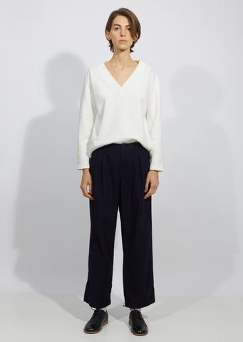 Indigo Yarn Dyed Satin Back Work Pants
