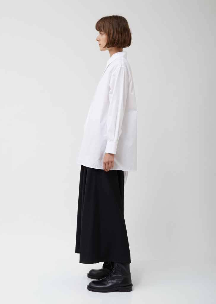 Right Side Picked Drop Button Front Shirt