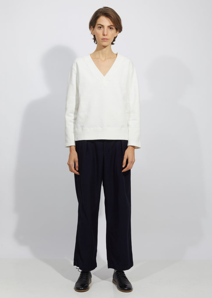 Slub V-Neck Sweatshirt