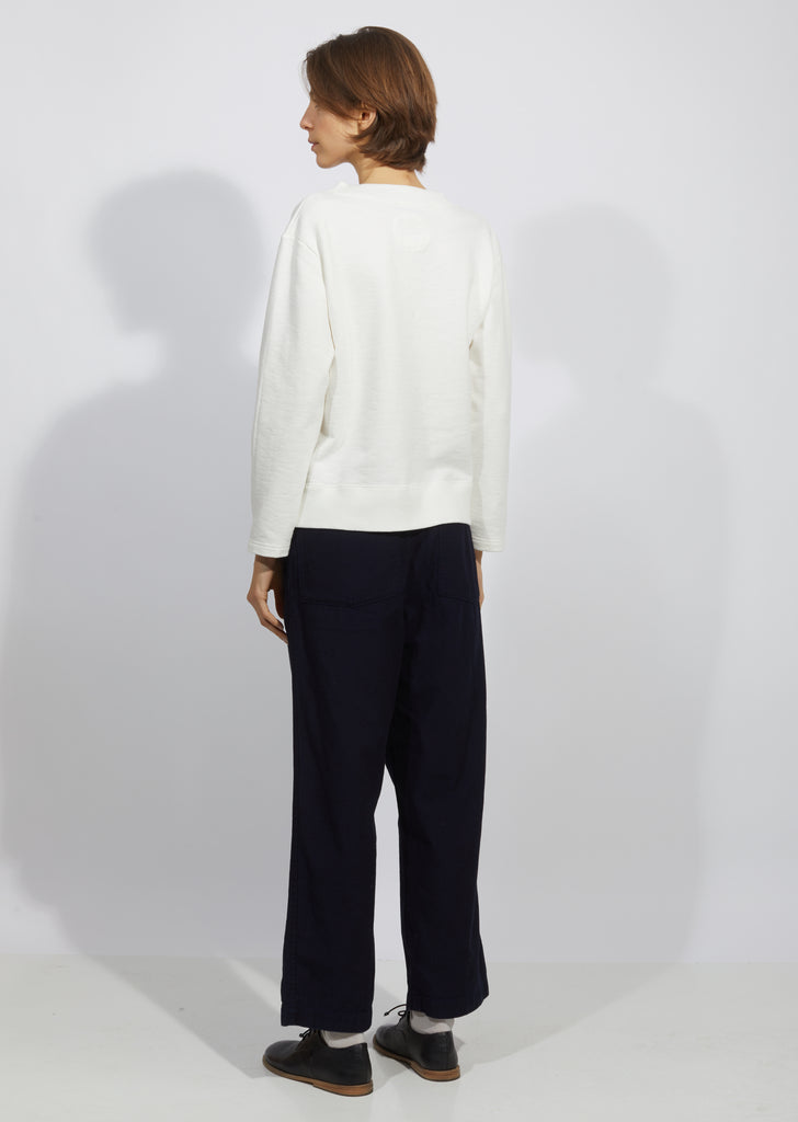 Slub V-Neck Sweatshirt