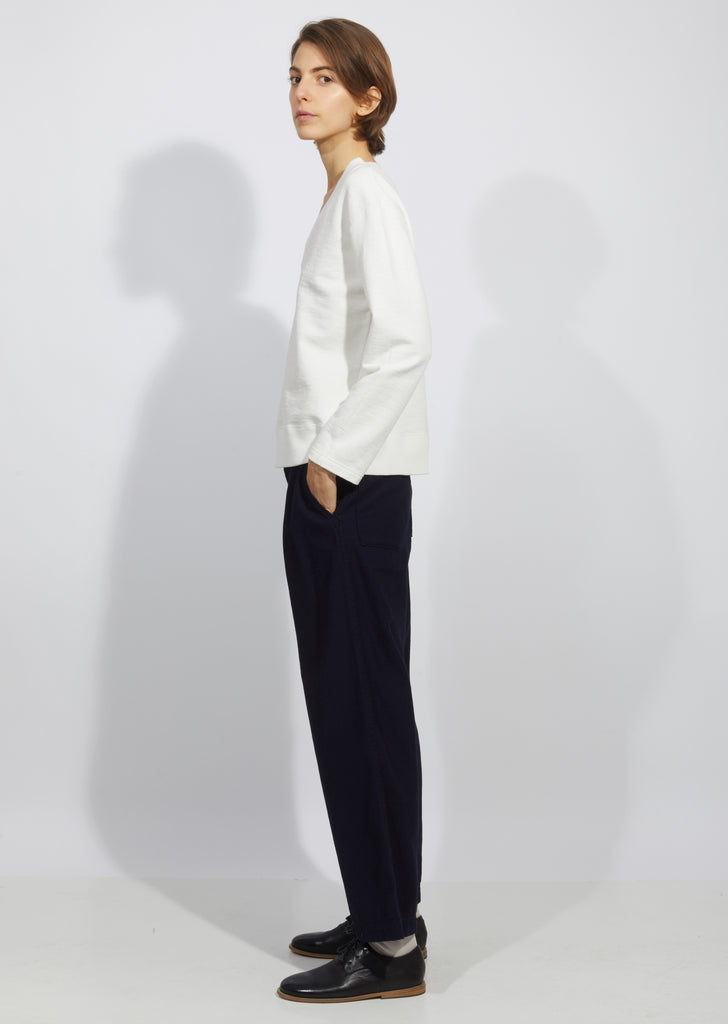 Slub V-Neck Sweatshirt