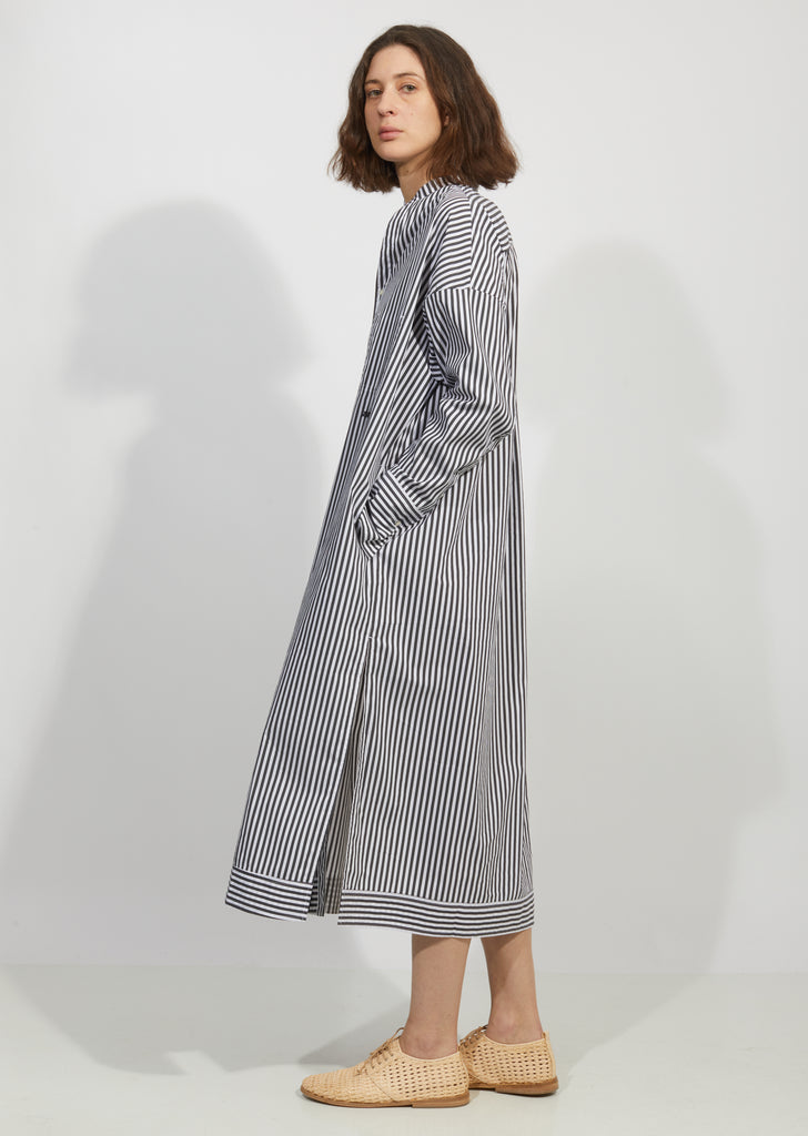 Cotton Poplin Stripe Shirt Dress