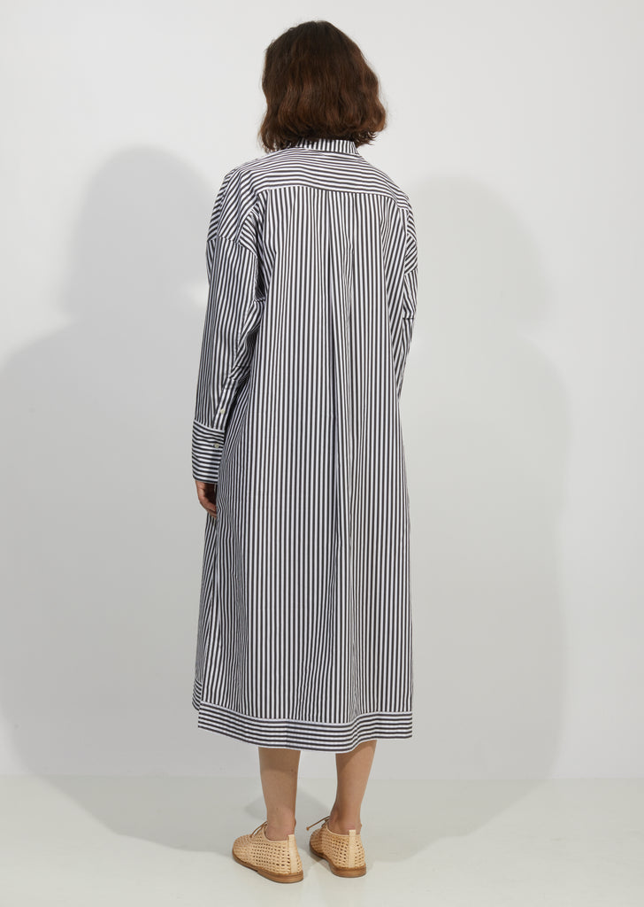 Cotton Poplin Stripe Shirt Dress