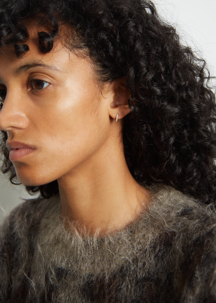 New Mini Yellow Diamond Hoops