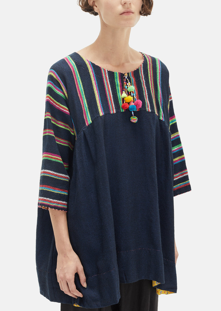 Wool Stripe Yoke Top