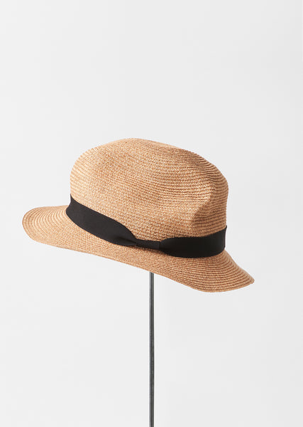 Boxed Hat 5.5 cm Paper Abaca — Bronze Gold x Black