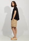 Cotton Poplin Side Pleated Top