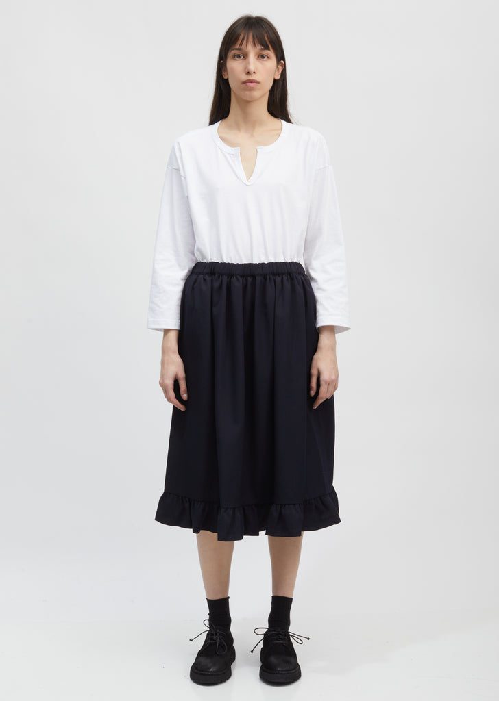 Ruffled Hem Drawstring Skirt