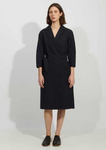 Cotton & Linen Overall Wrap Dress