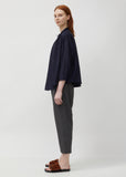 Shirred Cotton & Silk Blouse