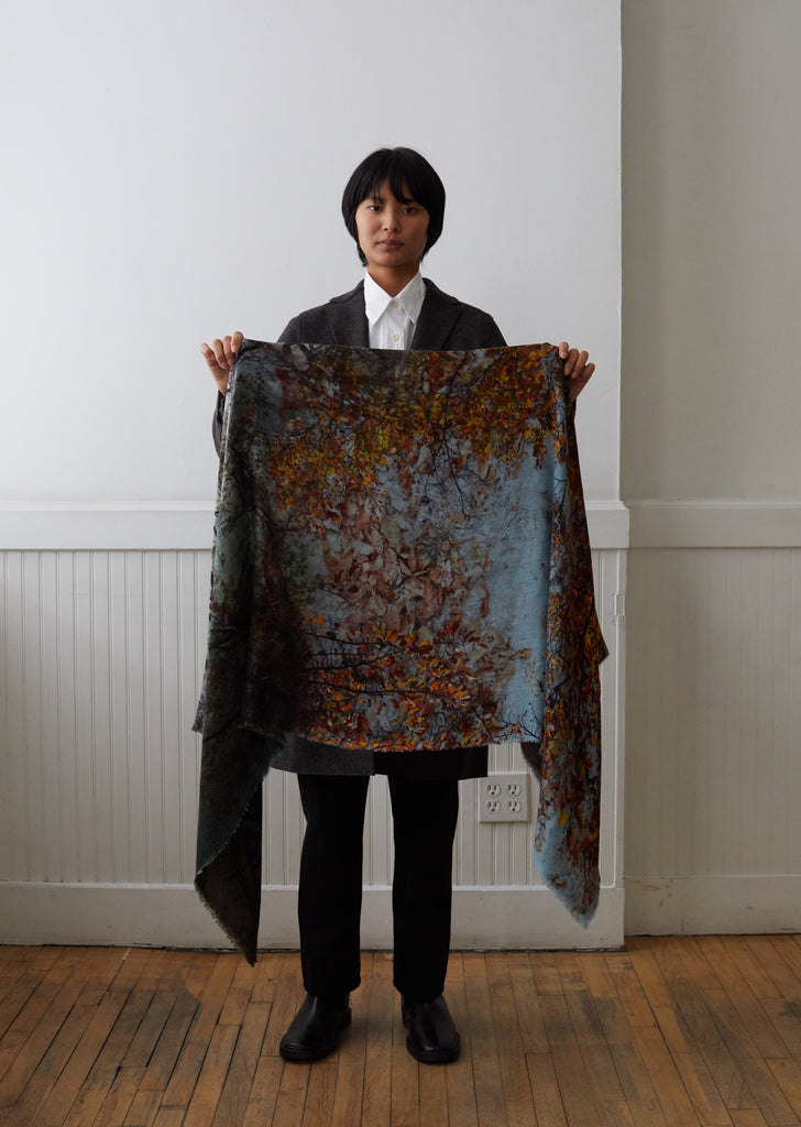 Forest Wool Cashmere Silk Blend Scarf