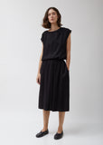 Cupro Twill Formal Midi Skirt