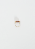 Sandwich Deco Ring — Gold Pink Opal & Carnelian
