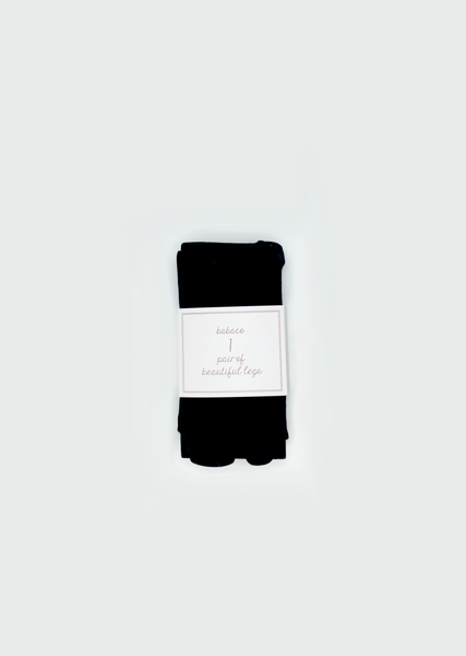 Fine Wool Tabi Tights — Black - One Size / Black