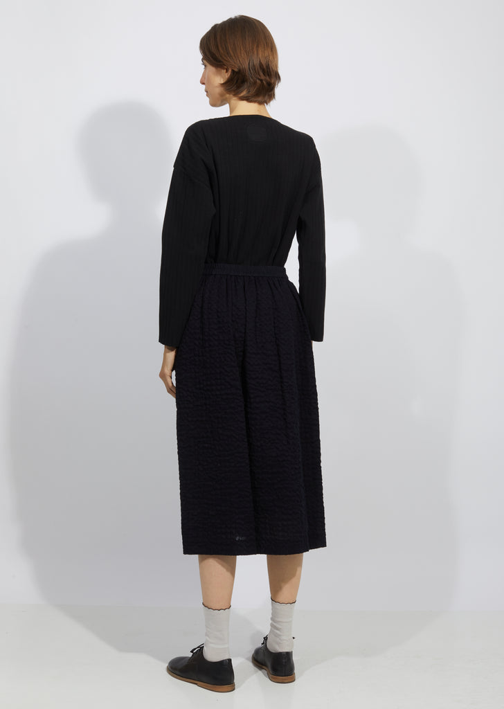 Wavy Cotton Gauze Tuck Skirt