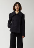 Soft Wool & Mohair Melton Fitted Blouson