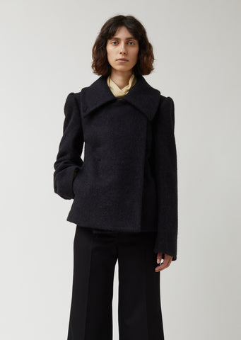 Soft Wool & Mohair Melton Fitted Blouson