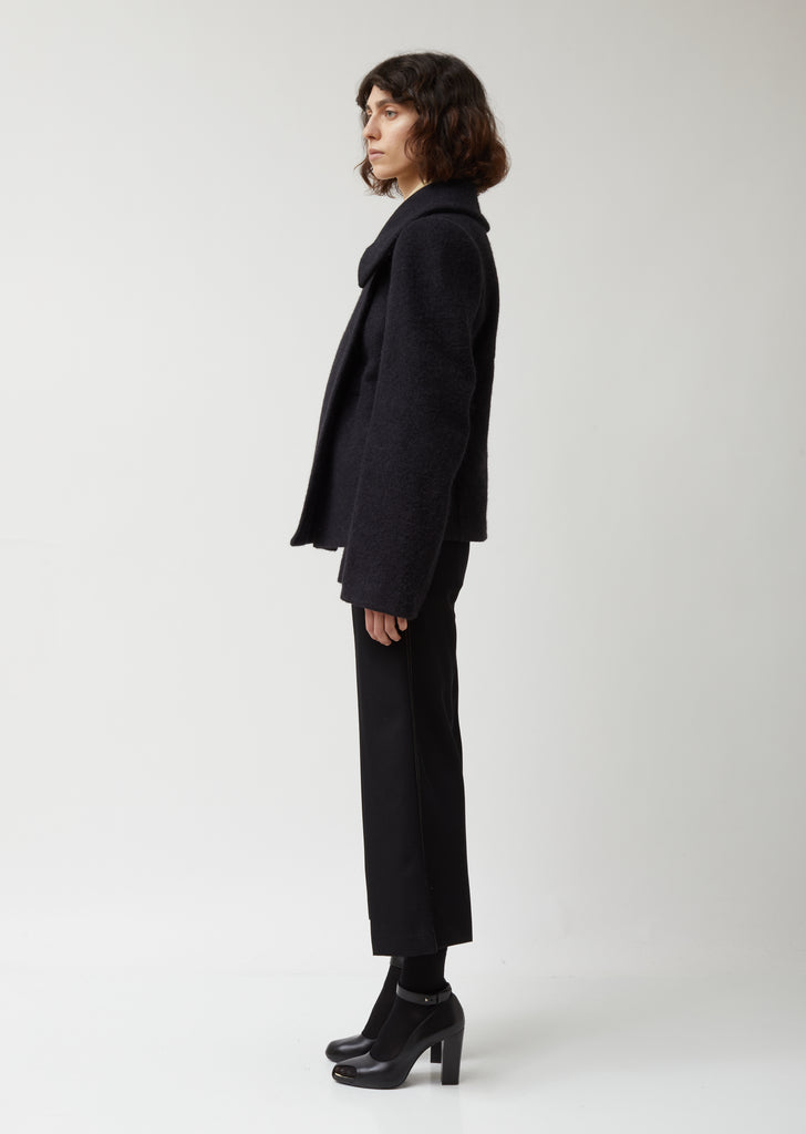 Soft Wool & Mohair Melton Fitted Blouson