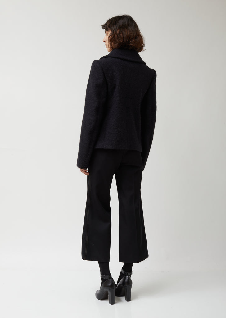 Soft Wool & Mohair Melton Fitted Blouson
