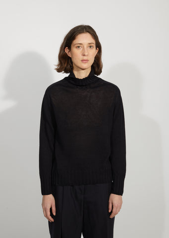 Linen & Cotton Wide Rollneck Sweater