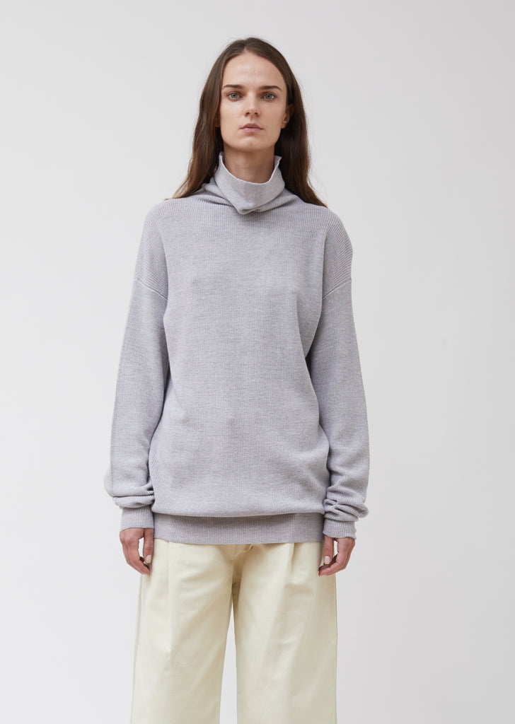 Knitted Virgin Wool Mens Turtle Neck