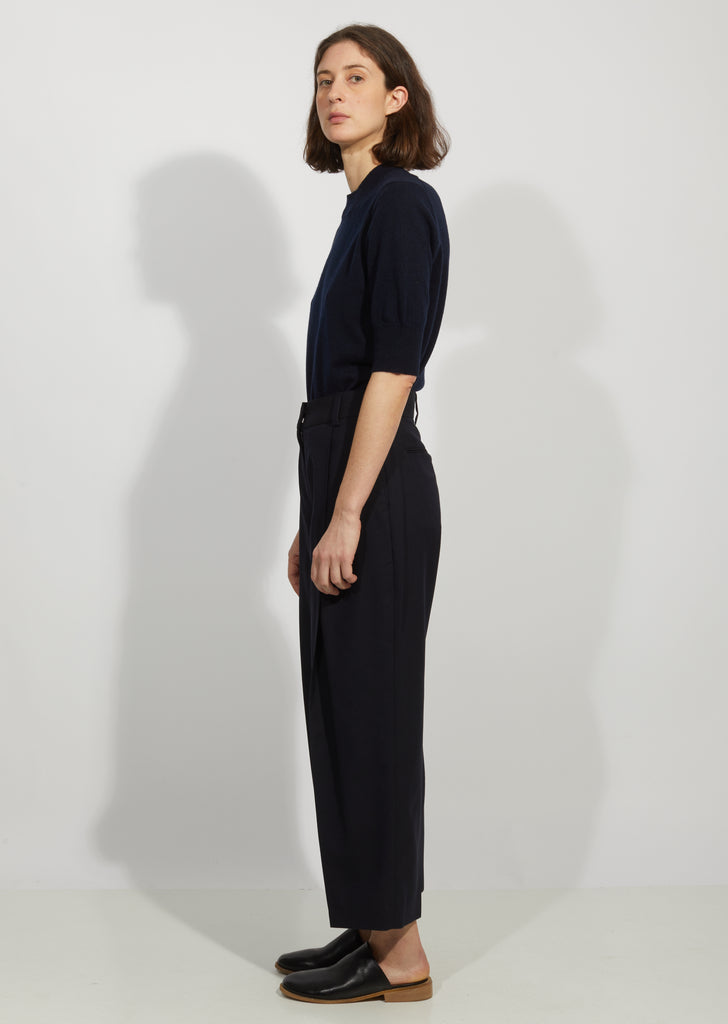 Wool Deep Pleat Trousers