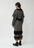 Wool Polyester Houndstooth Embroidery Polka Dot Dress