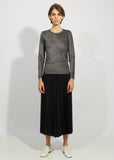 Cotton Polyester Lame Smooth Long Sleeve Top