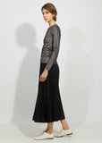 Cotton Polyester Lame Smooth Long Sleeve Top