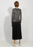 Cotton Polyester Lame Smooth Long Sleeve Top