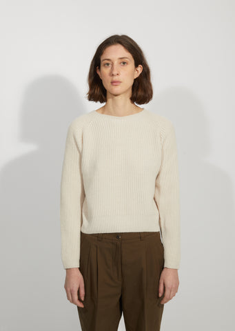 Wool & Cashmere Ribbed Crewneck Sweater