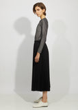 Wool Polyester Tropical Pleated Skirt