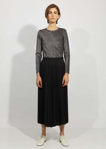 Wool Polyester Tropical Pleated Skirt