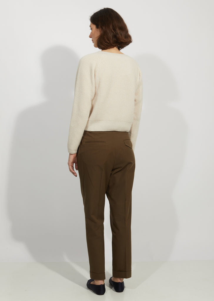 Wool & Cashmere Ribbed Crewneck Sweater