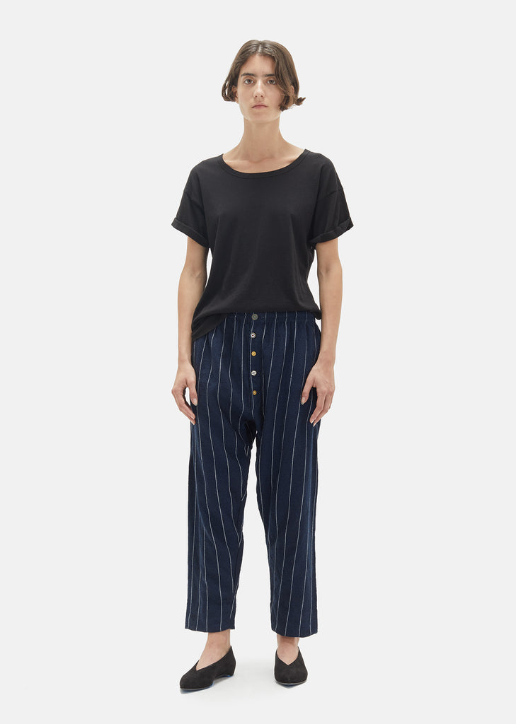 Handwoven Striped Wool Trouser