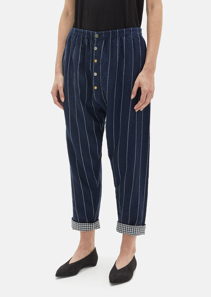 Handwoven Striped Wool Trouser