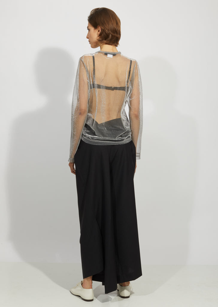 Wool Polyester Stripe Trousers