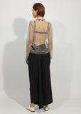 Wool Polyester Stripe Trousers