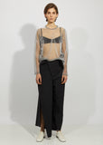 Wool Polyester Stripe Trousers