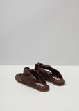 Knot Leather Flat Sandals
