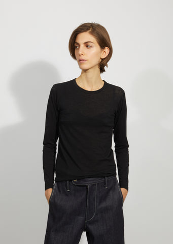 Cotton Spandex Bare Jersey Long Sleeve Top