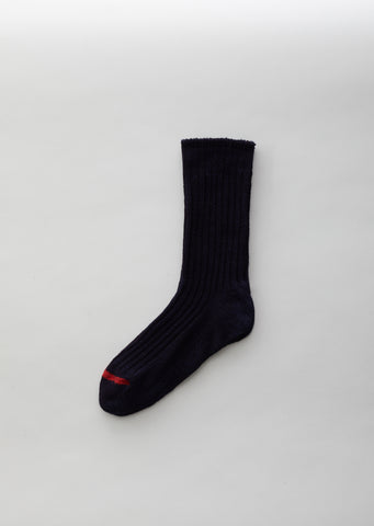 Indigo Dyed Cotton Standard Rib Socks