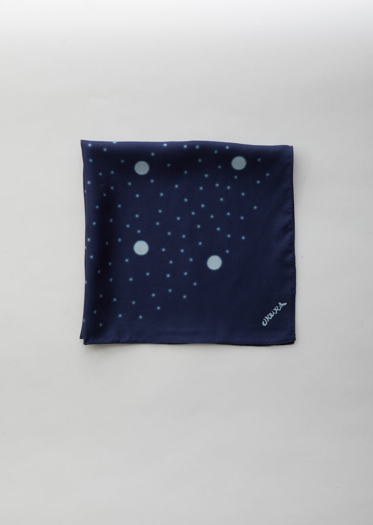 Snowflake Dot Pattern Silk Bandana
