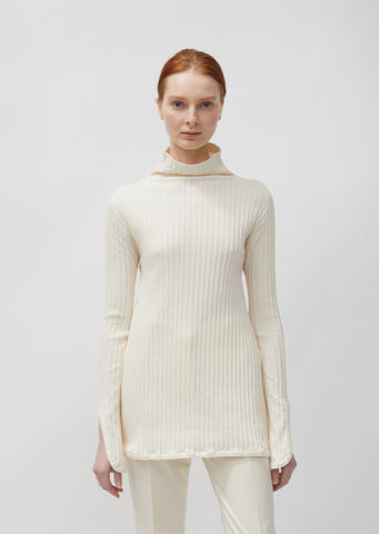Ribbed Long Sleeve Turtleneck Top