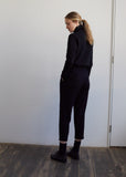 Women Compressed Wool Houndstooth Tapered Pants